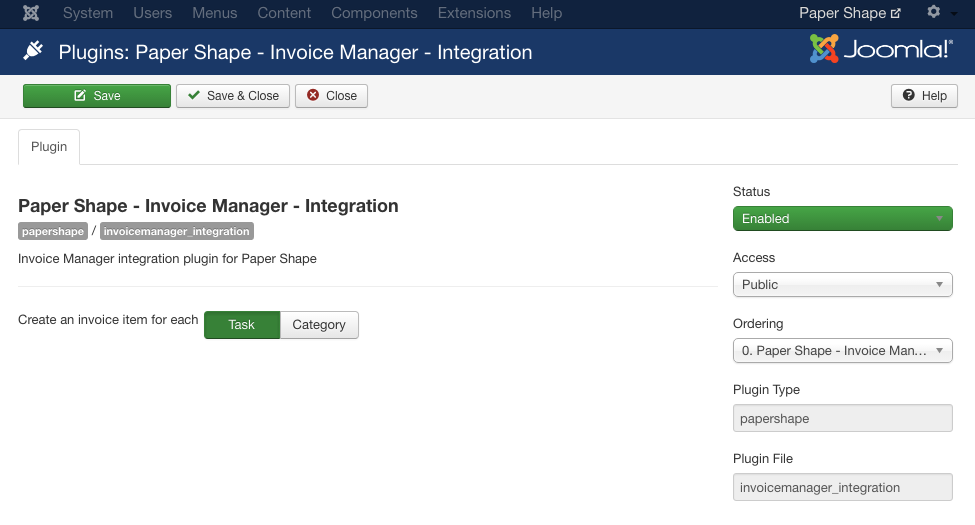 Invoice manager integration