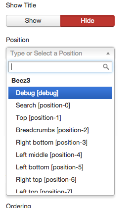 Selecting position