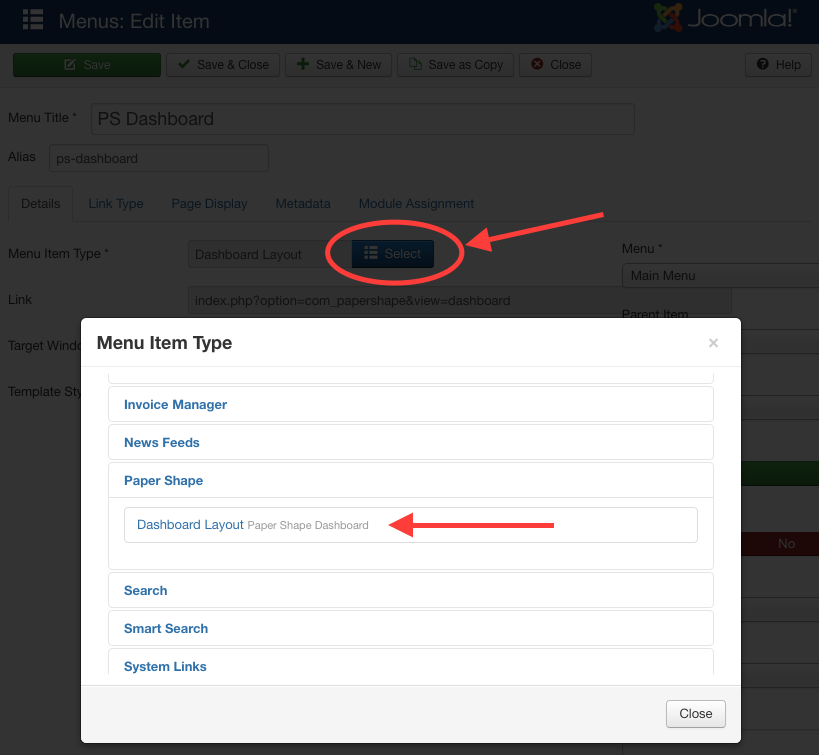 Setting the frontend view