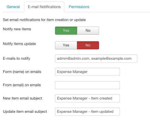Email config