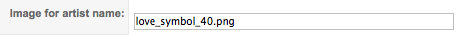 Defining a replacement image for arstist name